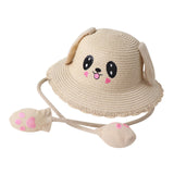 Maxbell Sun Hat Foldable Beach Panama Cap Outdoor for 3-10 Years Old Girls Baby Caps beige