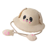 Maxbell Sun Hat Foldable Beach Panama Cap Outdoor for 3-10 Years Old Girls Baby Caps beige