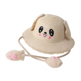Maxbell Sun Hat Foldable Beach Panama Cap Outdoor for 3-10 Years Old Girls Baby Caps beige