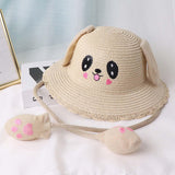 Maxbell Sun Hat Foldable Beach Panama Cap Outdoor for 3-10 Years Old Girls Baby Caps beige