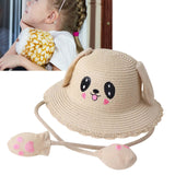 Maxbell Sun Hat Foldable Beach Panama Cap Outdoor for 3-10 Years Old Girls Baby Caps beige