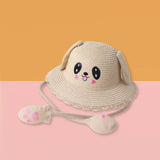 Maxbell Sun Hat Foldable Beach Panama Cap Outdoor for 3-10 Years Old Girls Baby Caps beige
