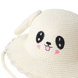 Maxbell Sun Hat Foldable Beach Panama Cap Outdoor for 3-10 Years Old Girls Baby Caps white