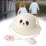 Maxbell Sun Hat Foldable Beach Panama Cap Outdoor for 3-10 Years Old Girls Baby Caps white