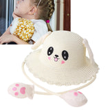 Maxbell Sun Hat Foldable Beach Panama Cap Outdoor for 3-10 Years Old Girls Baby Caps white