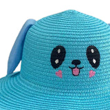 Maxbell Sun Hat Foldable Beach Panama Cap Outdoor for 3-10 Years Old Girls Baby Caps blue