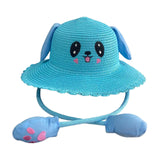 Maxbell Sun Hat Foldable Beach Panama Cap Outdoor for 3-10 Years Old Girls Baby Caps blue