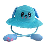 Maxbell Sun Hat Foldable Beach Panama Cap Outdoor for 3-10 Years Old Girls Baby Caps blue