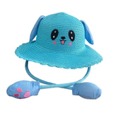 Maxbell Sun Hat Foldable Beach Panama Cap Outdoor for 3-10 Years Old Girls Baby Caps blue