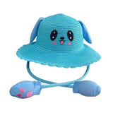 Maxbell Sun Hat Foldable Beach Panama Cap Outdoor for 3-10 Years Old Girls Baby Caps blue