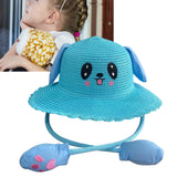 Maxbell Sun Hat Foldable Beach Panama Cap Outdoor for 3-10 Years Old Girls Baby Caps blue