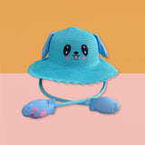 Maxbell Sun Hat Foldable Beach Panama Cap Outdoor for 3-10 Years Old Girls Baby Caps blue