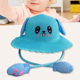 Maxbell Sun Hat Foldable Beach Panama Cap Outdoor for 3-10 Years Old Girls Baby Caps blue