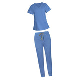 Maxbell 2xNurse Work Clothing Nursing Uniform Top and Pants Scrub Set Jogging Pant