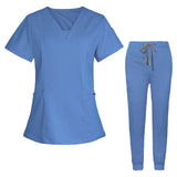 Maxbell 2xNurse Work Clothing Nursing Uniform Top and Pants Scrub Set Jogging Pant