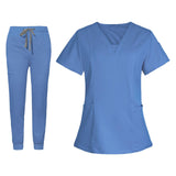 Maxbell 2xNurse Work Clothing Nursing Uniform Top and Pants Scrub Set Jogging Pant