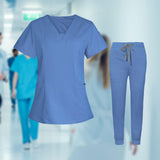 Maxbell 2xNurse Work Clothing Nursing Uniform Top and Pants Scrub Set Jogging Pant