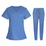 Maxbell 2xNurse Work Clothing Nursing Uniform Top and Pants Scrub Set Jogging Pant