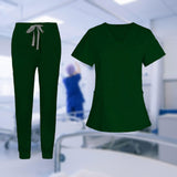 Maxbell 2xNurse Work Clothing Nursing Uniform Top and Pants Scrub Set Jogging Pant