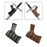 Maxbell 2xMedieval Sword Frog with Adjustable Buckle Cosplay Leather Sword Sheath Belt Black