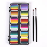 Maxbell 4xFace Body Paint Kit 12 Water based Paints for Festival Performances Washable