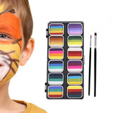 Maxbell 4xFace Body Paint Kit 12 Water based Paints for Festival Performances Washable