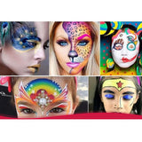 Maxbell 3xFace Body Paint Kit 12 Water based Paints for Festival Performances Washable
