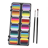 Maxbell 4xFace Body Paint Kit 12 Water based Paints for Festival Performances Washable