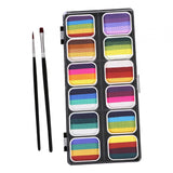 Maxbell 2xFace Body Paint Kit 12 Water based Paints for Festival Performances Washable