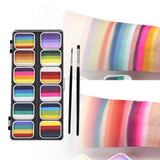 Maxbell 4xFace Body Paint Kit 12 Water based Paints for Festival Performances Washable