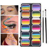Maxbell 2xFace Body Paint Kit 12 Water based Paints for Festival Performances Washable