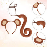 Maxbell 2xMonkey Ears and Long Tail Set Lolita Headdress for Prom Performance Carnival