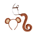 Maxbell 2xMonkey Ears and Long Tail Set Lolita Headdress for Prom Performance Carnival