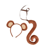 Maxbell 2xMonkey Ears and Long Tail Set Lolita Headdress for Prom Performance Carnival