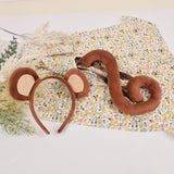Maxbell 4xMonkey Ears and Long Tail Set Lolita Headdress for Prom Performance Carnival