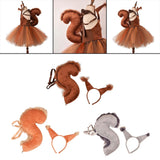 Maxbell 3xAnimal Tail Costume Kit Cosplay Hairband for Carnival Halloween Masquerade
