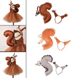 Maxbell 2xAnimal Tail Costume Kit Cosplay Hairband for Carnival Halloween Masquerade
