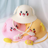 Maxbell Kids Sun Hat Cute Rabbit Hat Breathable Summer Beach Cap Children Bucket Cap Yellow