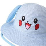 Maxbell Kids Sun Hat Cute Rabbit Hat Breathable Summer Beach Cap Children Bucket Cap Light Blue