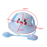 Maxbell Kids Sun Hat Cute Rabbit Hat Breathable Summer Beach Cap Children Bucket Cap Light Blue