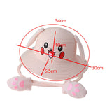 Maxbell Kids Sun Hat Cute Rabbit Hat Breathable Summer Beach Cap Children Bucket Cap Light Pink