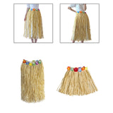 Maxbell 3xHawaiian Skirt with Flowers Raffia Skirt for Beach Celebration Carnival 80CM