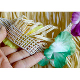 Maxbell 3xHawaiian Skirt with Flowers Raffia Skirt for Beach Celebration Carnival 80CM