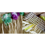 Maxbell 3xHawaiian Skirt with Flowers Raffia Skirt for Beach Celebration Carnival 80CM