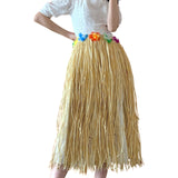 Maxbell 2xHawaiian Skirt with Flowers Raffia Skirt for Beach Celebration Carnival 80CM