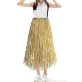 Maxbell 3xHawaiian Skirt with Flowers Raffia Skirt for Beach Celebration Carnival 80CM