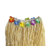 Maxbell 3xHawaiian Skirt with Flowers Raffia Skirt for Beach Celebration Carnival 80CM