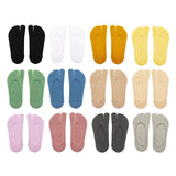 Maxbell 2xWomen 2 Toe Flip Flop Socks Women No Show Toe Socks for Loafer Shoes Sneaker Black