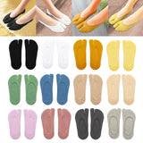 Maxbell 2xWomen 2 Toe Flip Flop Socks Women No Show Toe Socks for Loafer Shoes Sneaker Black