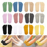 Maxbell 3xWomen 2 Toe Flip Flop Socks Women No Show Toe Socks for Loafer Shoes Sneaker Black